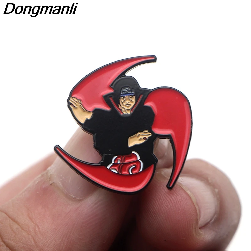 

O356 Fashion Uchiha Itachi Metal Enamel Pin Brooches Cartoon Creative Metal Brooch Pins Denim Hat Badge Collar Jewelry