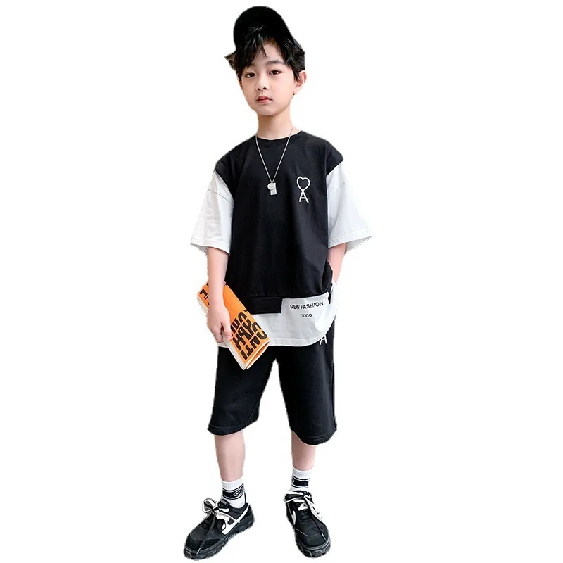 

Charming Spring Autumn Boys Clothing SuitsT-shirt + Shorts 2pcs/Set Kids Teenager Outwear Sport School Outfits Tracksuit High Q