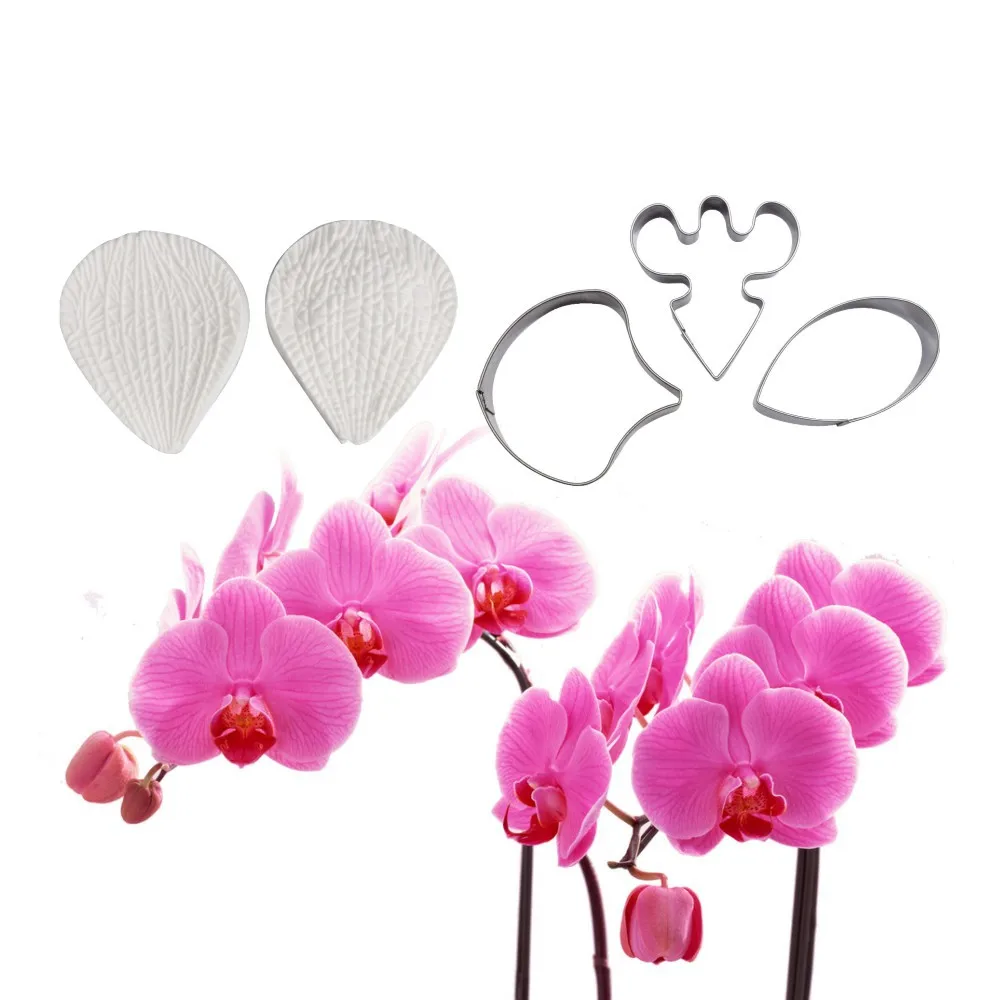 

Orchid Phalaenopsis Petals Clay Cutter Silicone Mold Stamping Stainless Steel Cutting Mold Designer DIY Polymer Clay Flower Tool