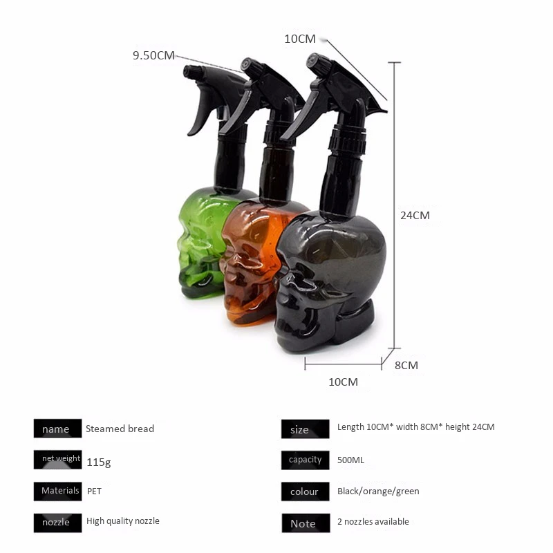 3 шт./компл. бутылка распылитель с черепом Вакуумная для воды парикмахерской