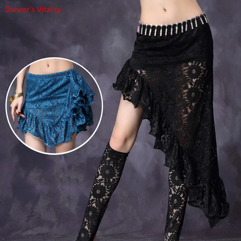 New Hot-Sale Professional Belly Dance Skirt Sexy Lace edge Skirt Irregular for Women Long Skirt bellydance costume egyptian
