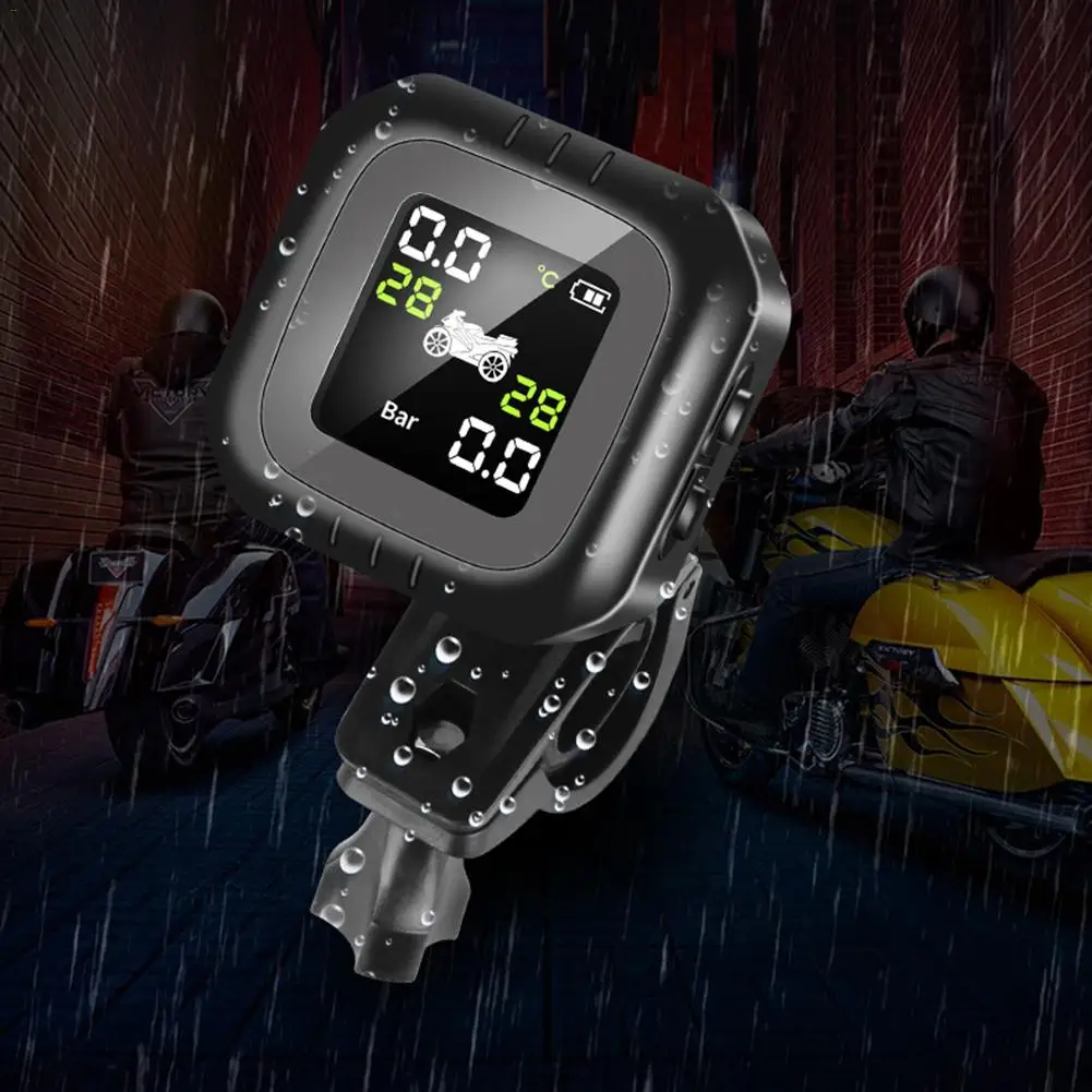 TPMS монитор давления в автошинах водонепроницаемый Солнечный Внешний мотоцикл универсальное устройство для обнаружения шин беспроводное устройство мониторинга