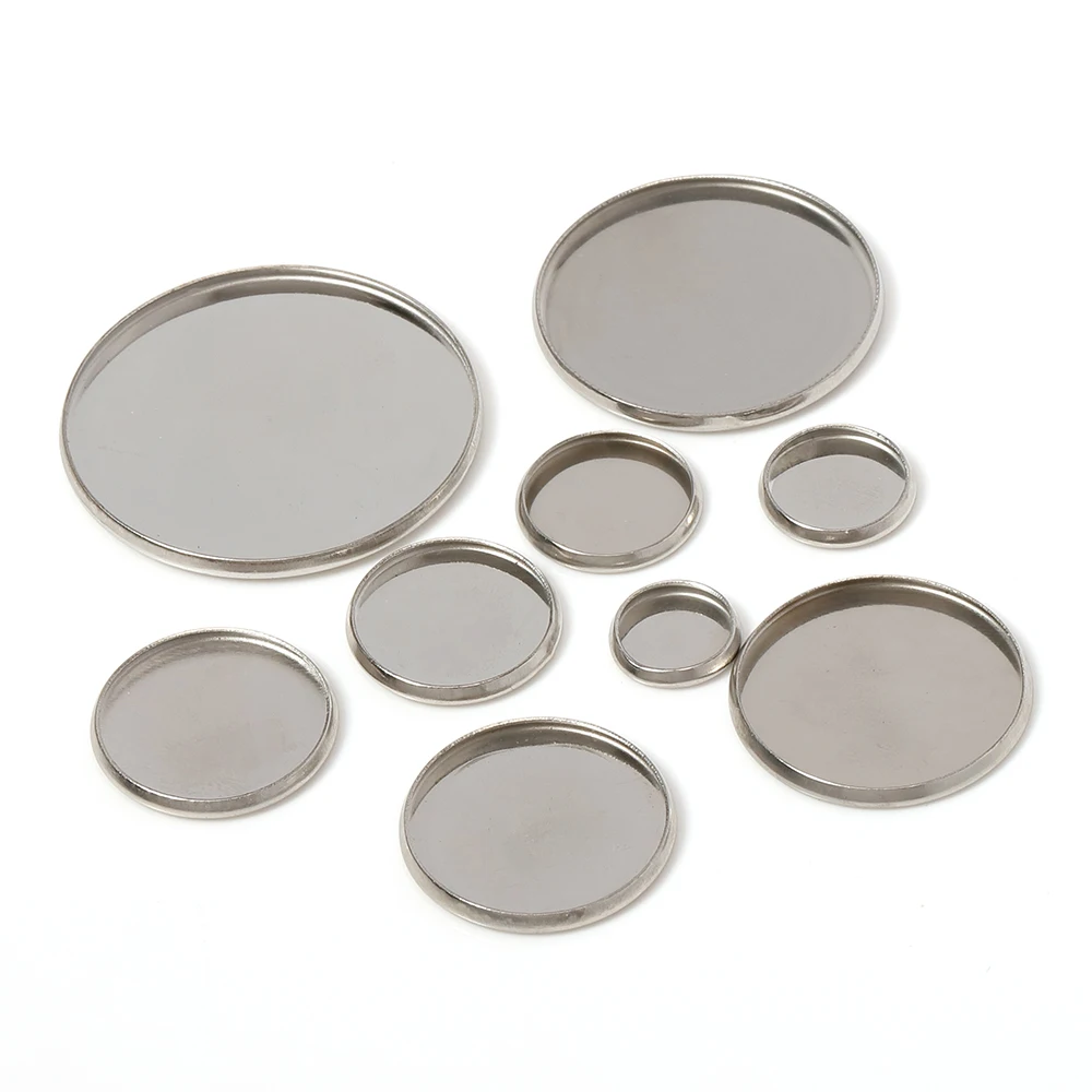 

20pcs Stainless Steel Round Cabochon Base Bezel Trays Blank Settings Fit 6-30mm Cameo for Earrings Brooch Bracelet Necklace DIY