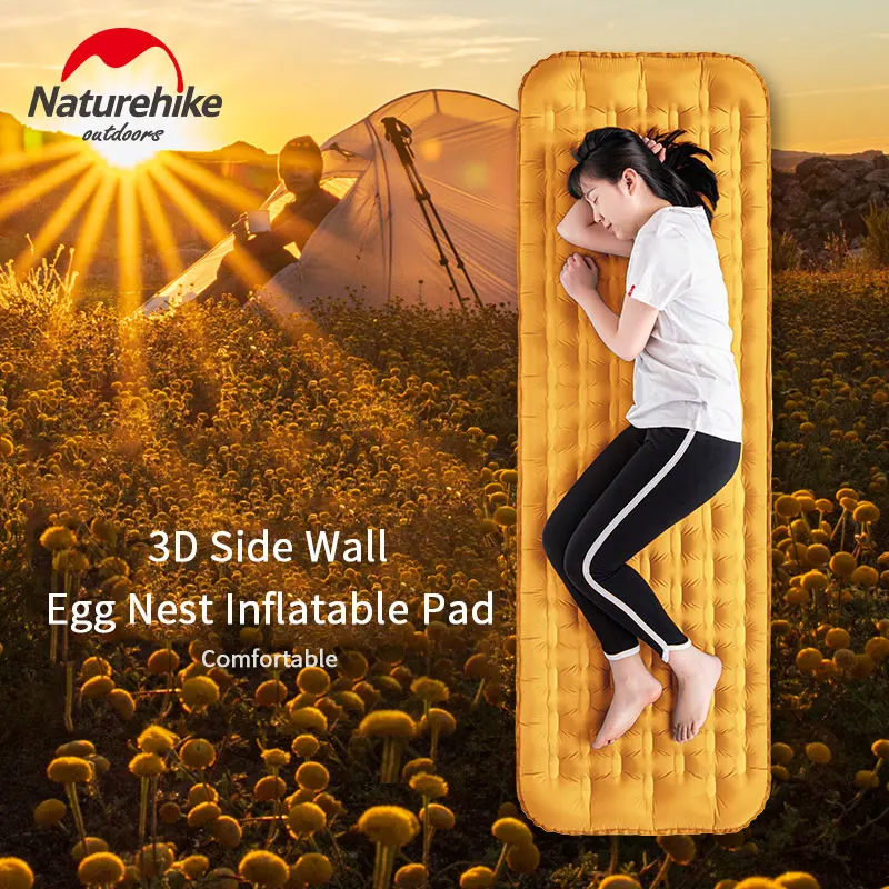 

Naturehike Outdoor Three-dimensional Side Wall Egg Nest Type Inflatable Mat Single Thick Camping Moisture-proof Portable Cushion