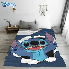 Disney stitch bonito dos desenhos animados cobertor de pelúcia crianças presente cobertor macio quente flanela lance cobertura do sofá cama inverno cobertores xadrez (3)