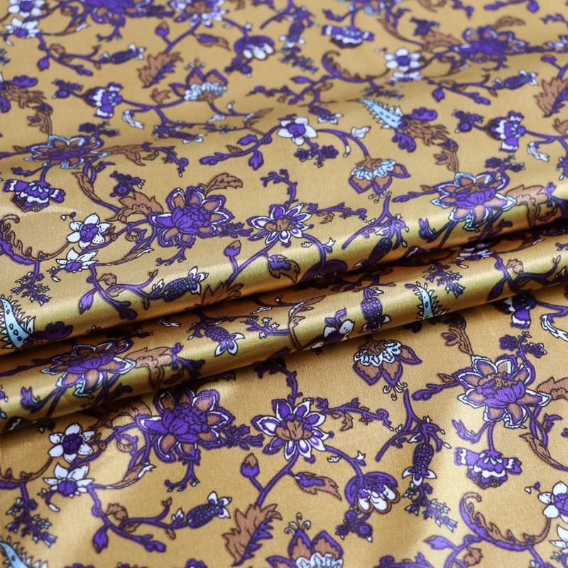 Мягкий полиэстер шармёз материал цветочный принт сатин|printed satin|floral print materialfloral