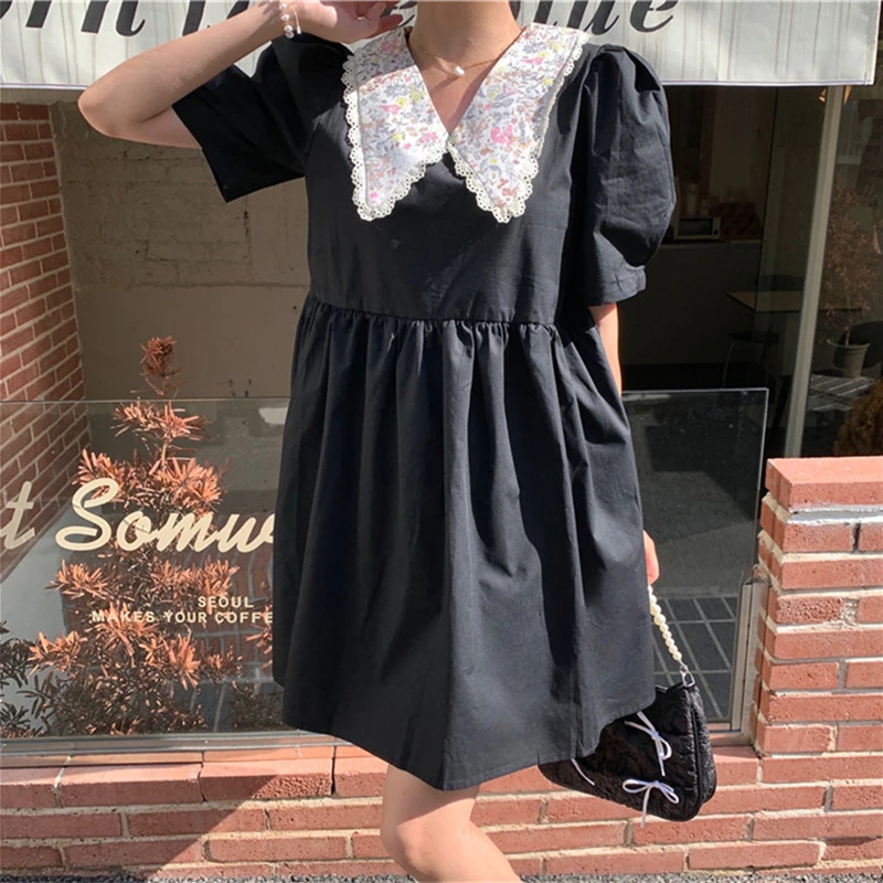 Шикарный французский цветочный &quot&quot&quotкукольный&quot&quot воротничок&quot черное