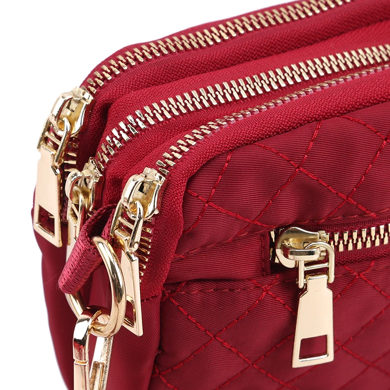 

LKEEP Small Nylon Crossbody Purse for Women Small Handbags Mini Nylon Travel Shoulder Bag Multi Zipper Pockets