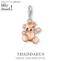 teddy bear charms pendant rose gold color cute europe jewelry findings accessories fashion gift for women