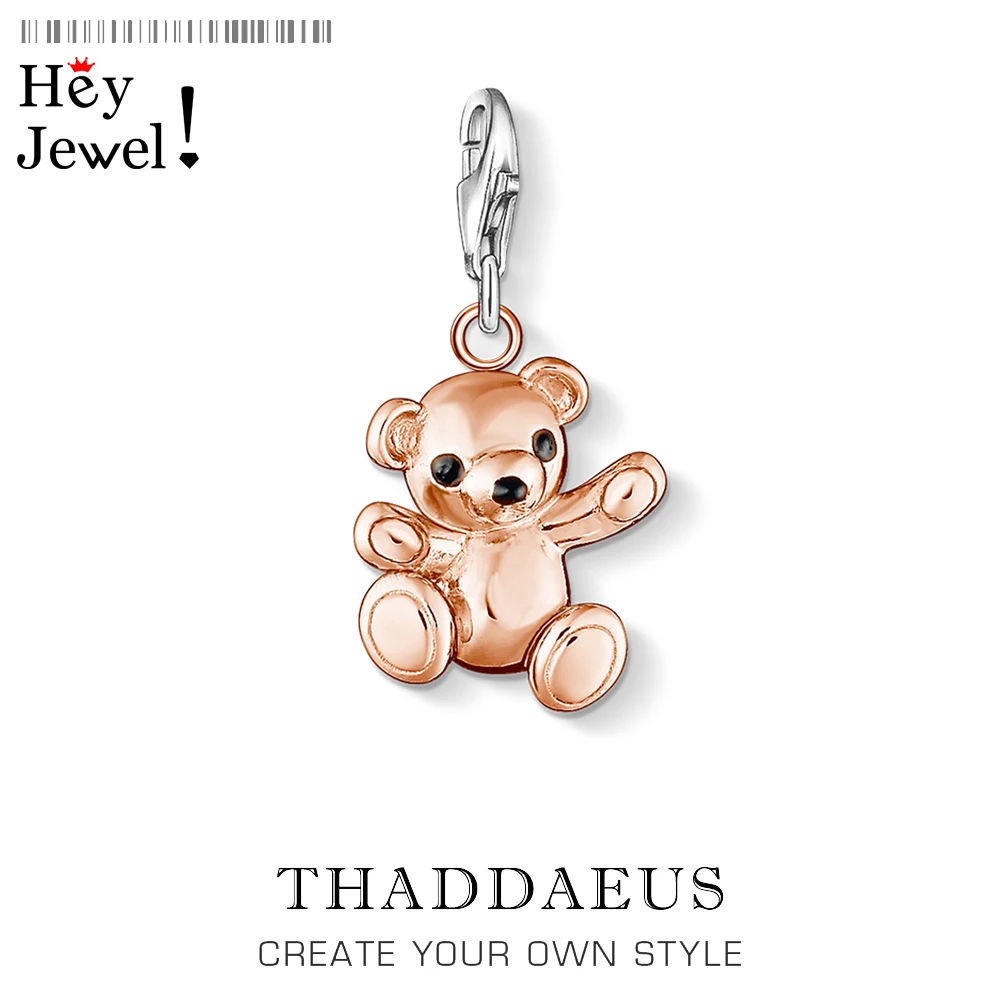 Талисманы в виде плюшевого мишки кулон из розового золота Цвет милые Европа