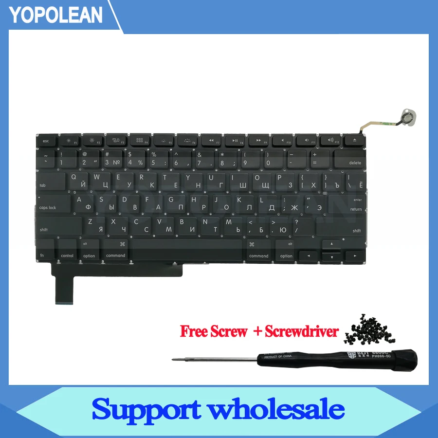 Новая русская клавиатура для Macbook Pro Unibody 15 дюймов A1286 маленькая Enter 2009 2010 2011 2012