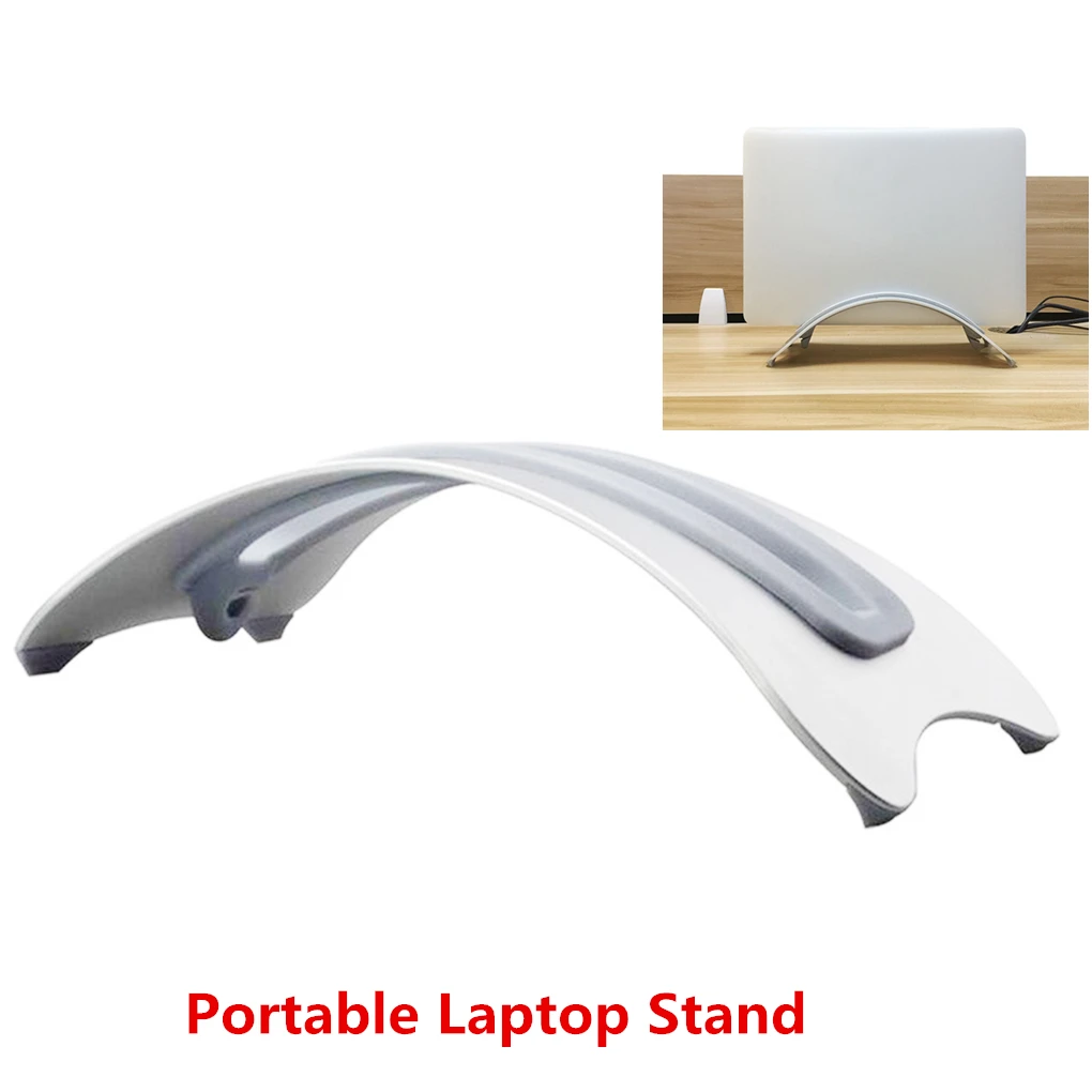 

Portable Laptop Stand Aluminum Alloy Stable Vertical Storage Rack Desktop Erected Holder Space Saving Anti Slip For Macbook Pro