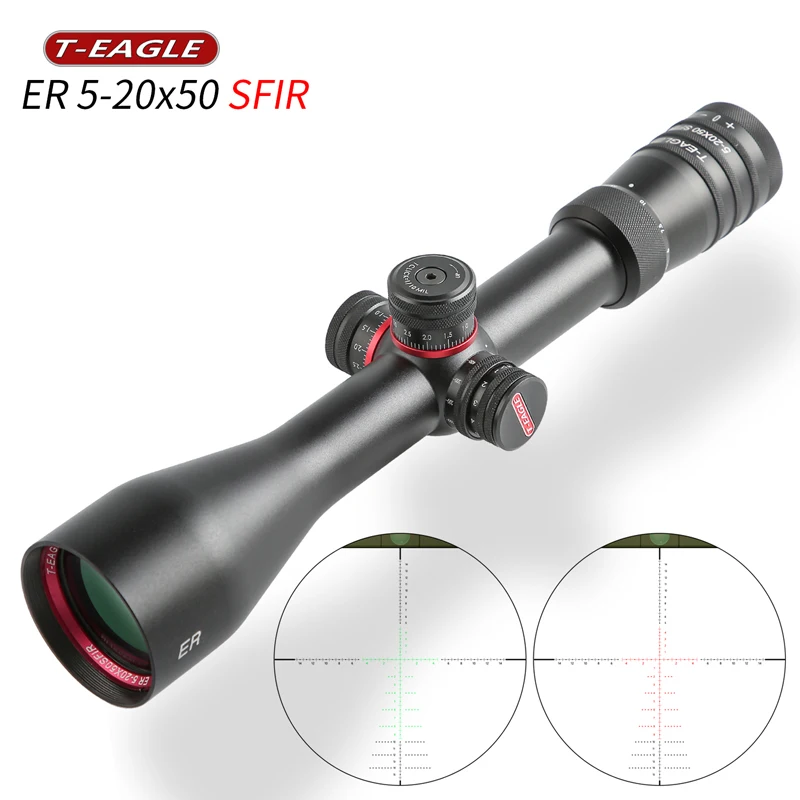 Охота TEAGLE 5 20X50 SFIR Riflescopes Светящееся Стекло вытравленная сетка сторона Parallax