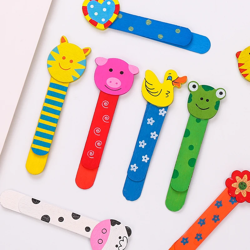 Милые Мультяшные деревянные закладки красочные милые для книг креативная