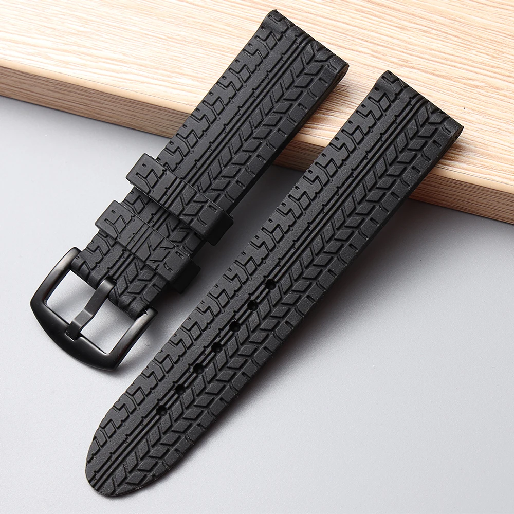 Натуральный 24 мм черный силиконовый прямой конец универсальный резиновый