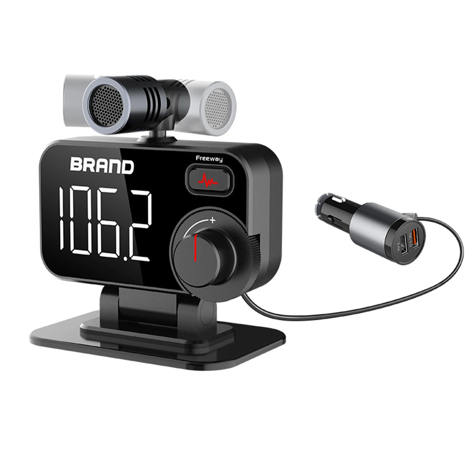 Car FM transmitter Bluetooth 5.0 MP3 Player FM Transmitter Fast Charger Radio Adapter