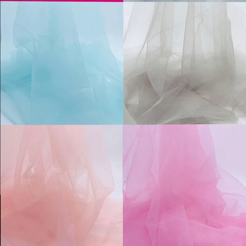 

High-end 2 Yards X 1.6m Ultra-high Density Silk Tulle Soft Mesh Wedding Bridal Headwear Fabric Suitable for Short Skirt Tops