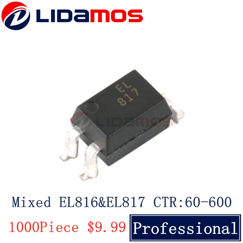 1000 шт. EL816 EL817 CTR = 60 600 SOP4 EL816A/B/C/D EL817A/B/C/D Замена PC816 PC817 россыпью новый не в ленте
