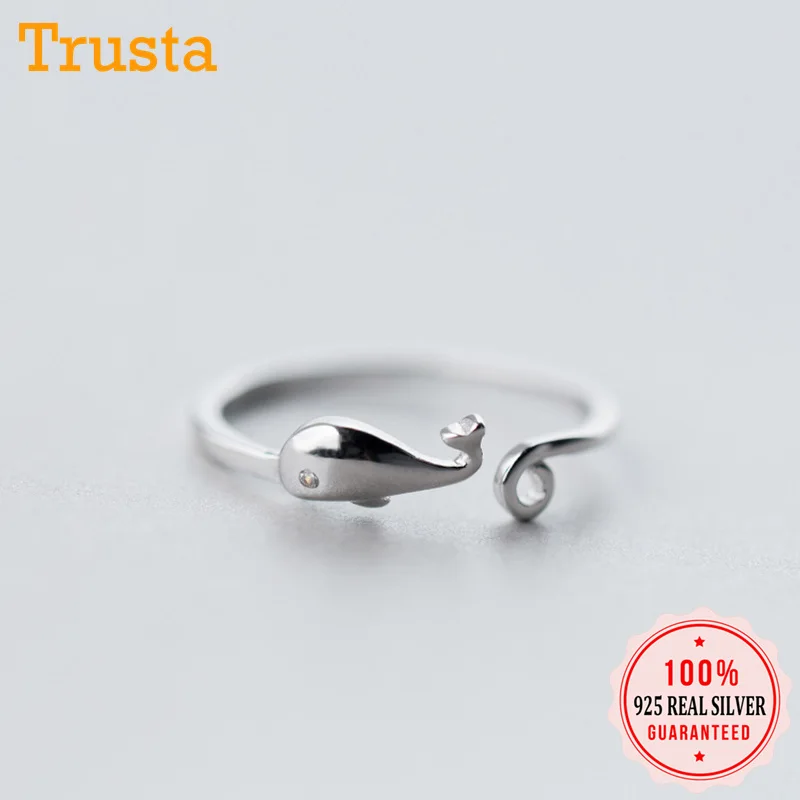 Trustdavis 925 однотонные настоящие серьги-подвески с цветочным украшением из чистого серебра розовый CZ коктейльное кольцо будет значительным 5 6 7 для Для женщин девушки, детский подарок на Рождество, DS1006