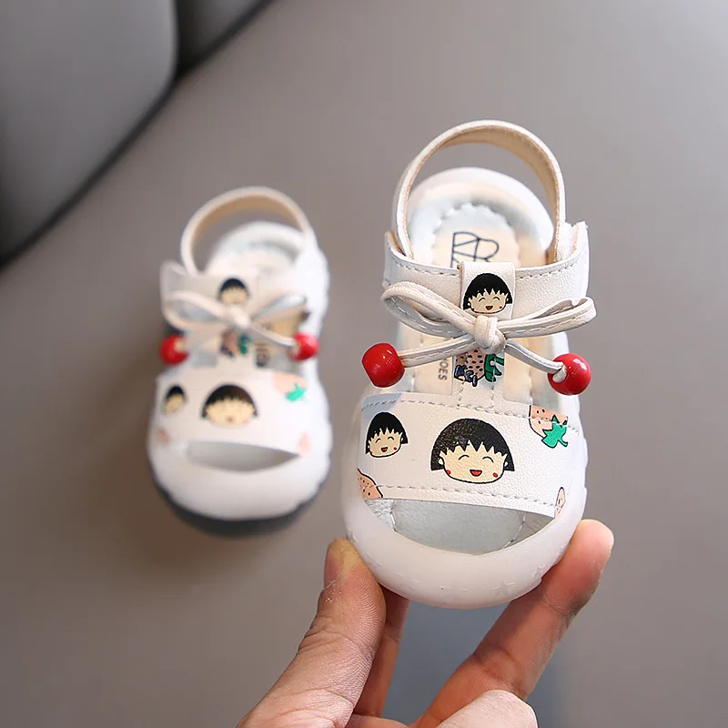 Сандалии с открытым носком для девочек босоножки принцессы на мягкой резиновой