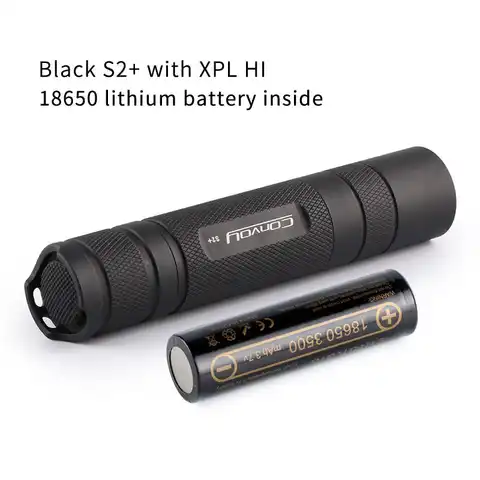 Черный S2 + XPL HI, фонарик 18650 фонарь с батареей 18650