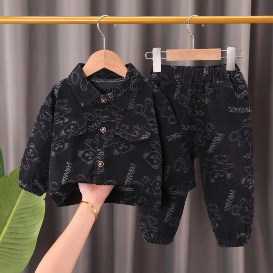 Комплект детской одежды для мальчиков весна-осень 2021 модный детский ковбойский