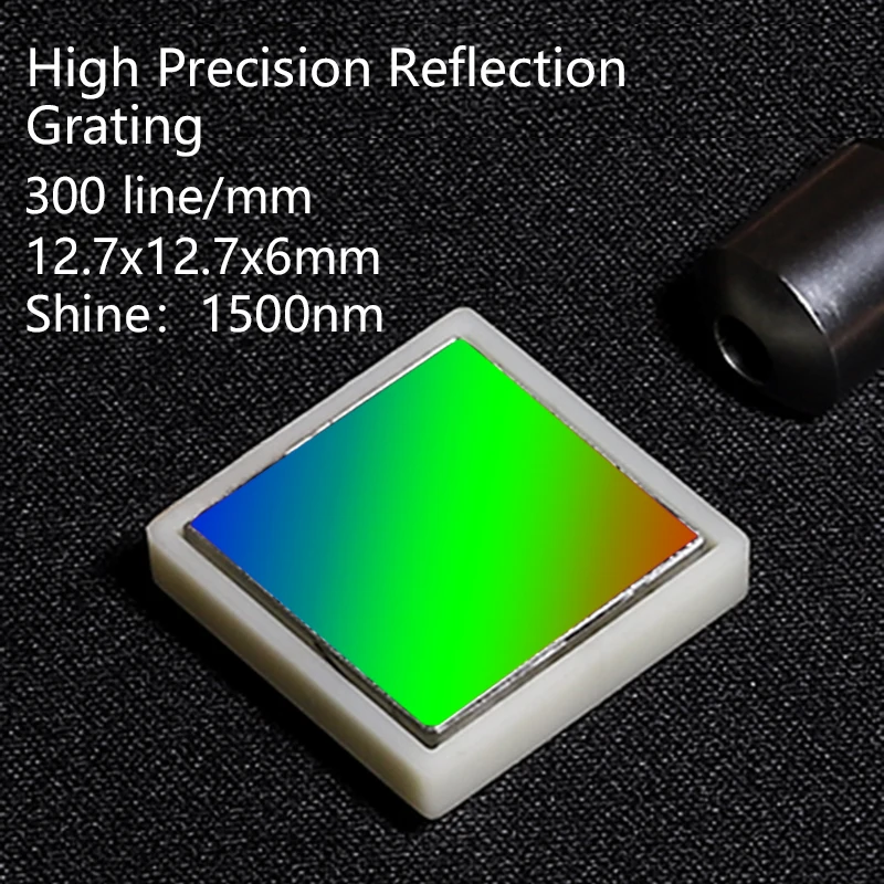 

Diffraction gtating Plane reflection grating optical elemaent Spectroscopic analysis grates 300 lines 12.7x12.7x6mm shine 1500nm