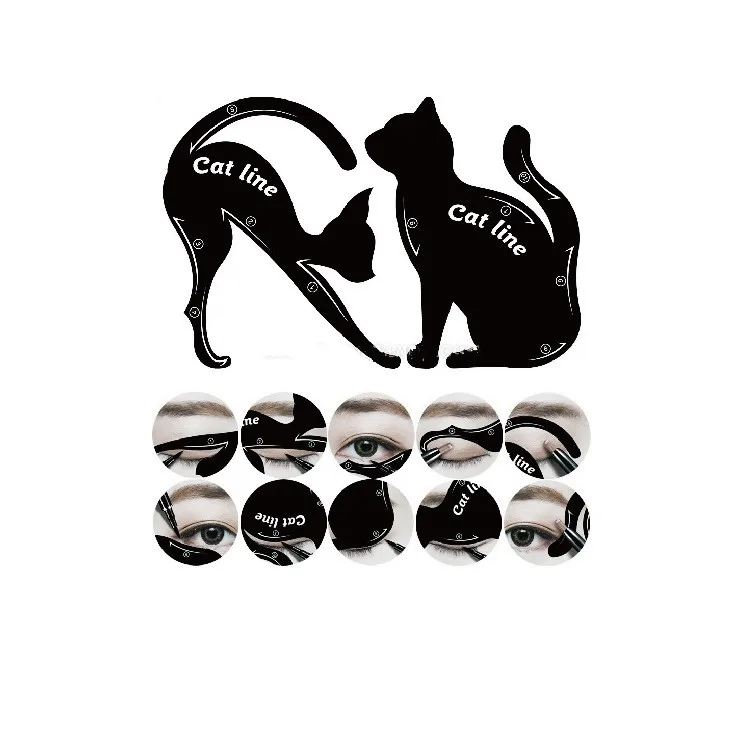 

Professional Multifunction Cat Line eyebrows molds Makeup Tools Eyeliner template Shaper brow Stencils Model Beginners Efficient