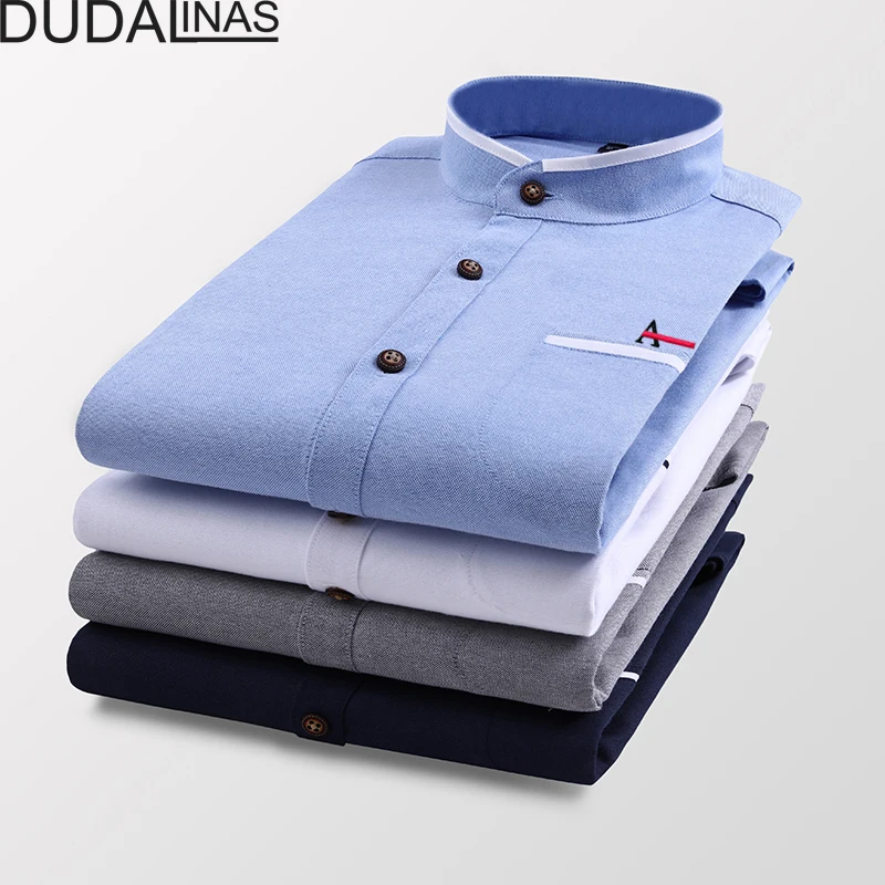 

Dudalinas Oxford Camisa Male Shirts Long Sleeve Men Shirt Brand Aramy Casual Slim Fit Camisa Social Masculina Chemise Homme