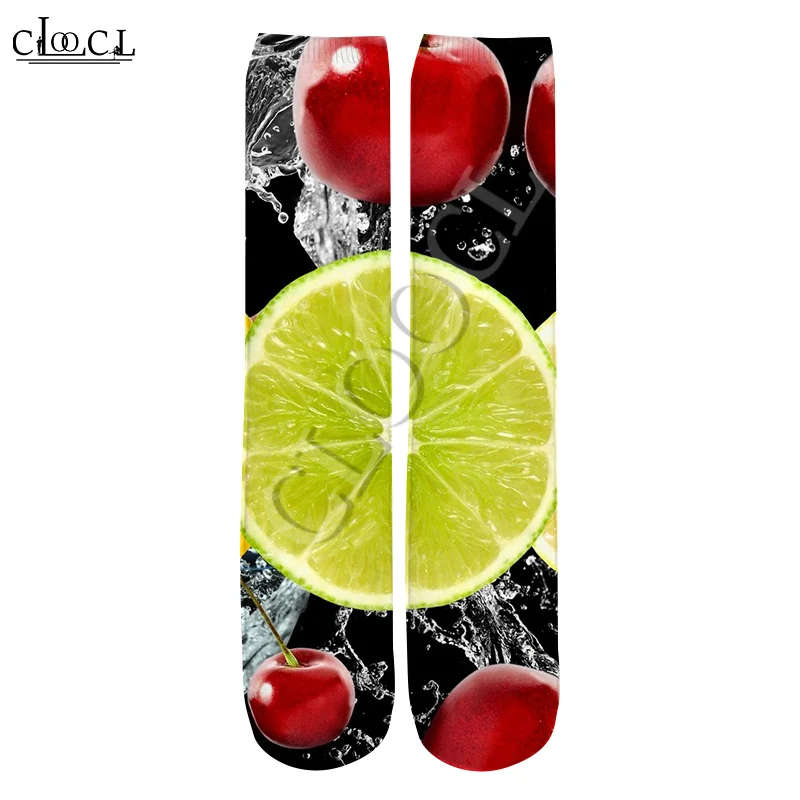 

CLOOCL New Fashion Colorful Fruits Avocado Cherry Lemon Socks 3D Printed Unisex Harajuku Casual Hot Selling All-match Socks