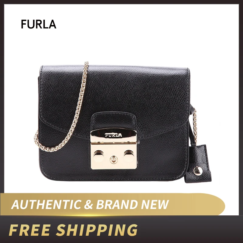 Оригинальная и брендовая новая черная женская сумка через плечо FURLA жи BGZ7|Сумки с