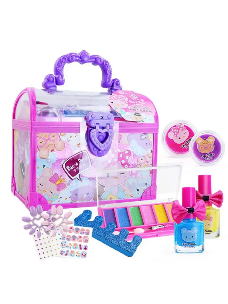 

Pretend Play Cosmetics Set Beauty Makeup Kit Children Girls Birthday Gift Toy Non-toxic Washable Beauty Makeup Box NewBaby Toy