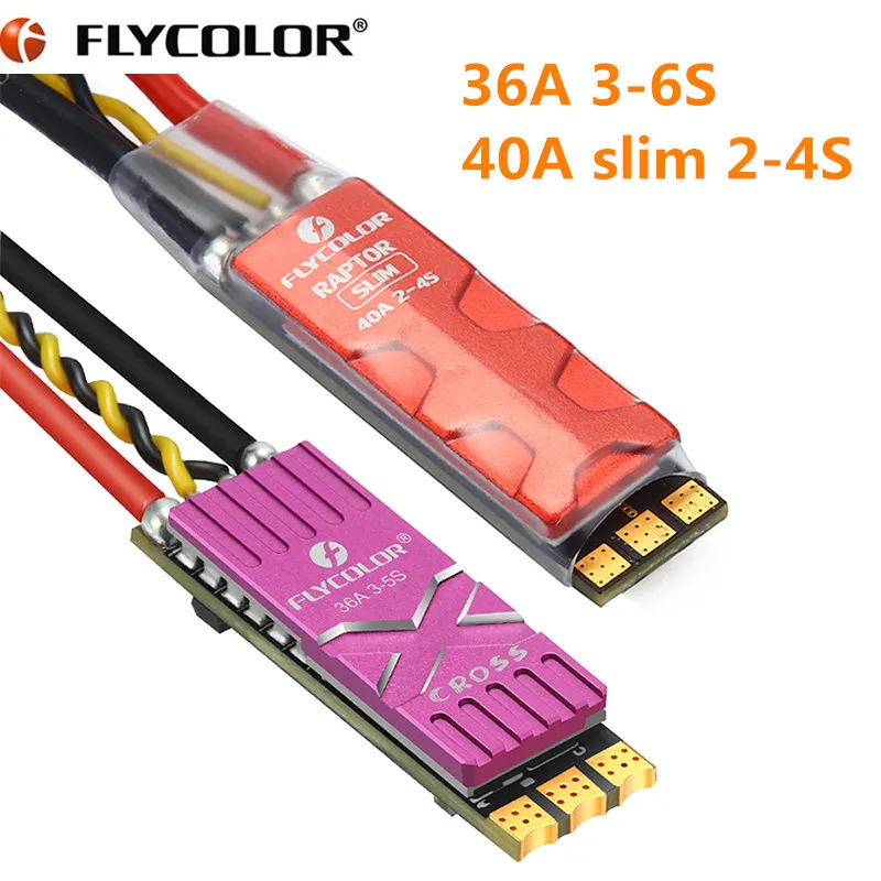 Новинка контроллер скорости Flycolor 36A 3 5S/40A slim + 2 4S ESC Blheli s DSHOT600 1200 для гоночного