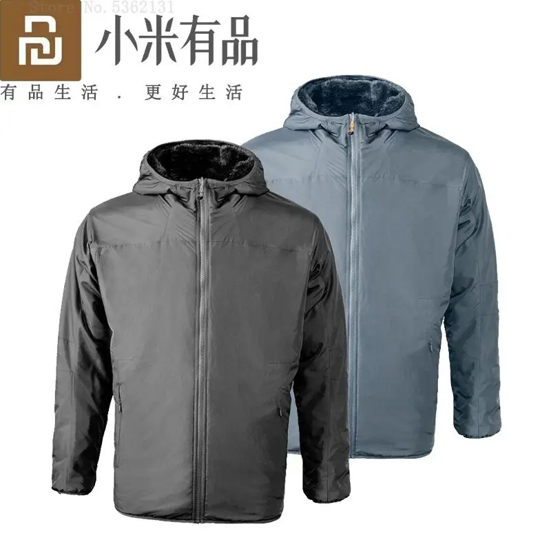 

Youpin SKAH Men Plus Velvet Thick Warm jacket Double-sided Windproof Windbreak Parka Warm Winter Coat Male Hooded Anorak Jackets