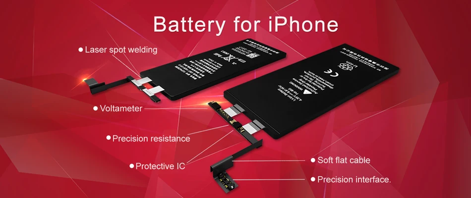 Полная емкость Высококачественная батарея для iPhone 5 5S SE 5C 6 6Plus 6S 6splus 7 7Plus 8 8Plus X XS XR XSMAX замена батареи