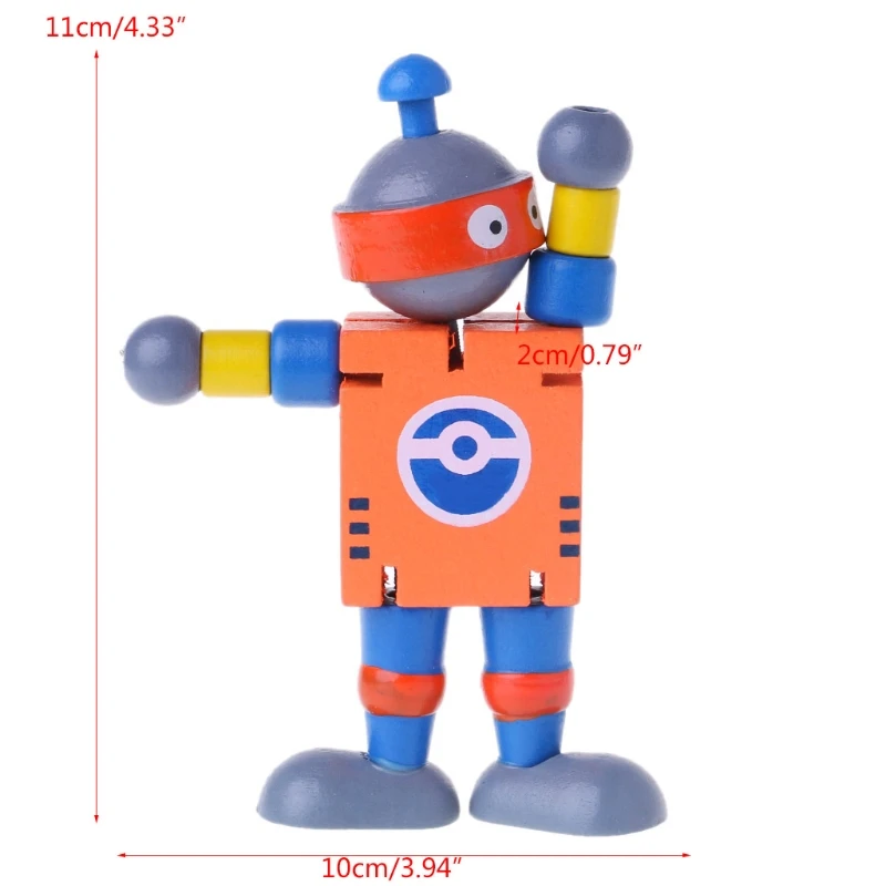 Новинка 6 стилей милый деревянный робот блок игрушки детские фигурки Милая