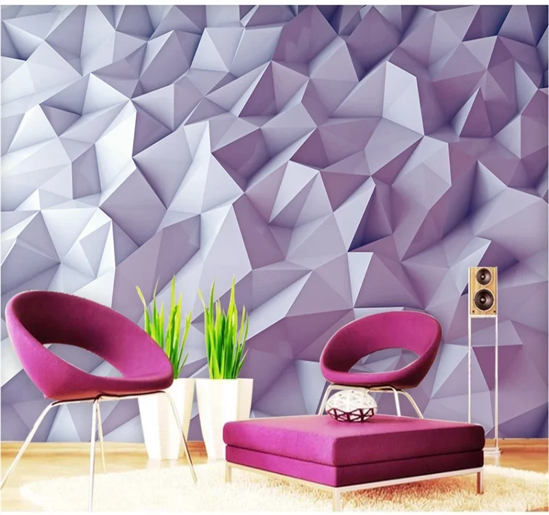 Пользовательская роспись обоев настенная ткань геометрический ромб камень