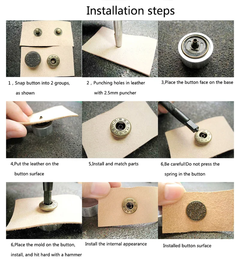 Meetee 1 Набор оснастки кнопки Крепеж инструментов Сделай сам вручную для кожи