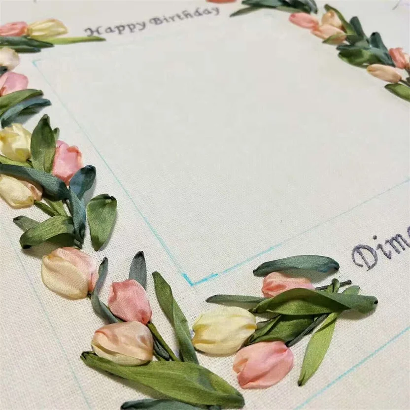 Лента с вышивкой из 100% чистого шелка 20 мм 45 цветов|Ленты для шитья| |