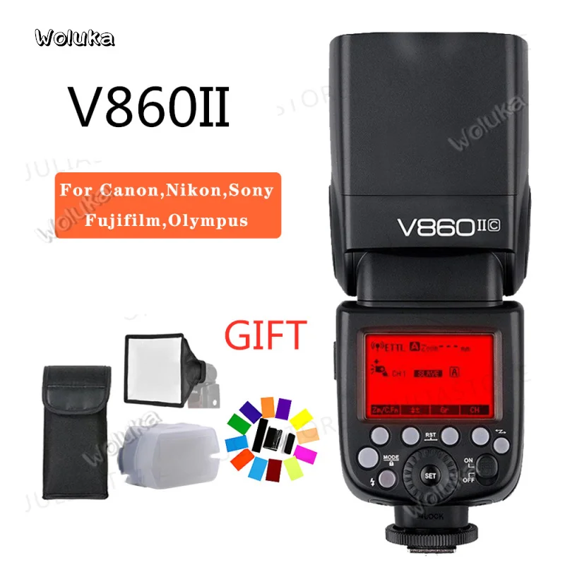 Godox Ving V860II S/N/C/F/O GN60 E TTL HSS 1/8000 литий ионный аккумулятор Speedlite вспышка для +