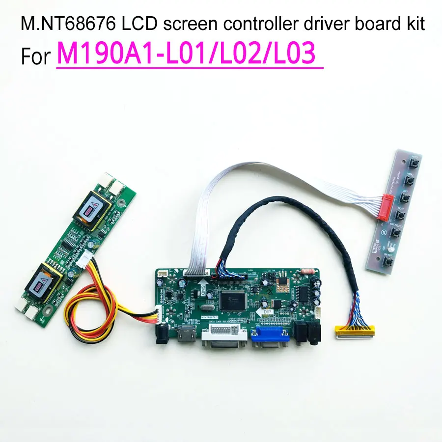 

For M190A1-L01/L02/L03 M.NT68676 Screen Controller Drive Board LCD Monitor Panel CCFL LVDS 30Pin 19" 1440*900 DVI VGA Kit