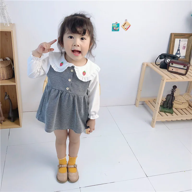 Платье YALOODE для новорожденных девочек хлопковое клетчатое платье с длинными