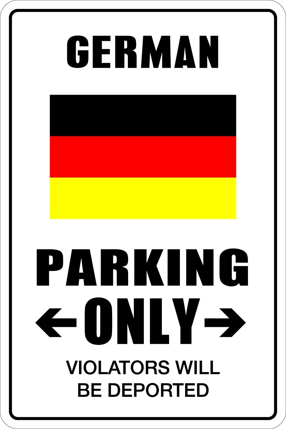 

StickerPirate German Parking Only 8" x 12" Metal Novelty Sign Aluminum NS 066