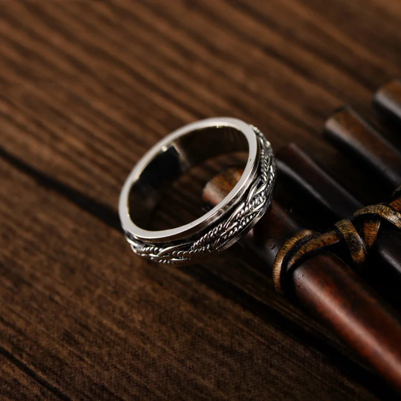 Мужское и женское кольцо из тайского серебра S925 пробы с плетением|Кольца| |