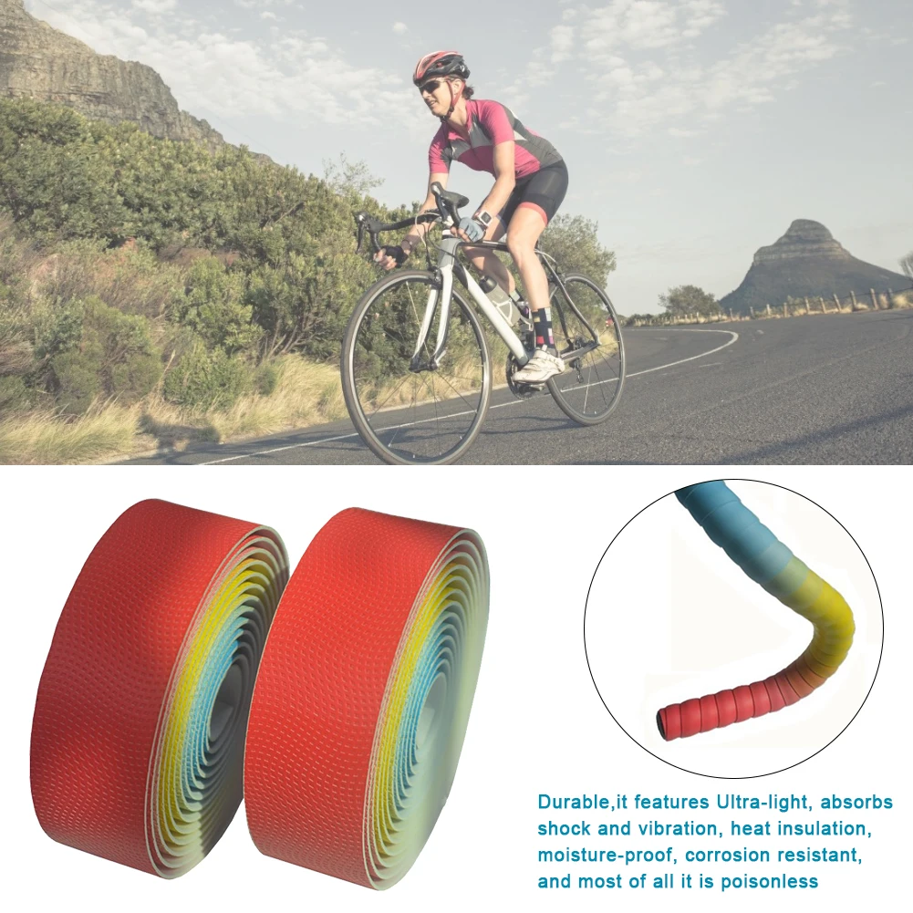 

Super Strong Rainbow Bike Handlebar Tape Comfort Gel Road Bike Handlebar Tape Bike Bar Tape With Bar End Plugs