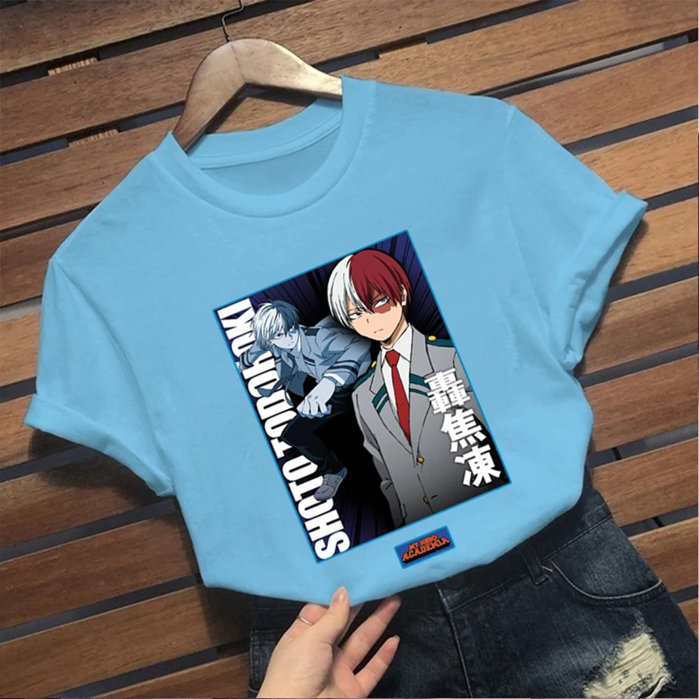 

2021 Hot Anime My Hero Academia T Shirt Women Summer Tops Shoto Todoroki Harajuku Tshirt