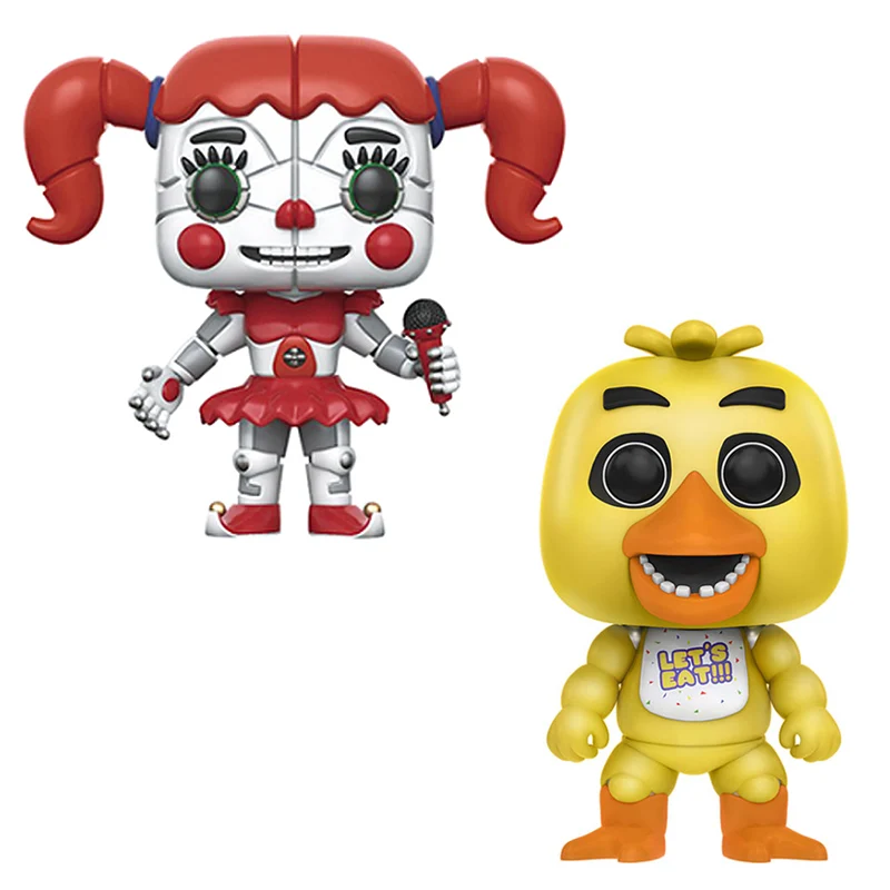 2PCS Игрушки Five Nights At Freddy's, ПВХ, 10 шт., фигурки, куклы-медведи из винила FNAF Бонни и Чика Foxy Freddy Fazbear, кукла - Цвет: 2PCS