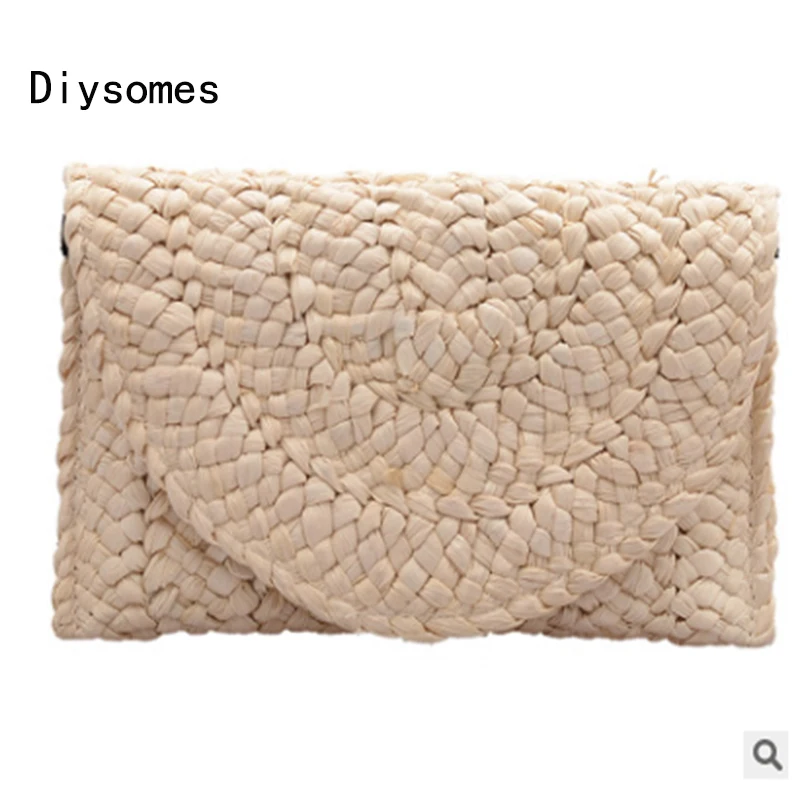 Diysoms летние женские маленькие сумки новая мода дикая Соломенная Сумка клатч