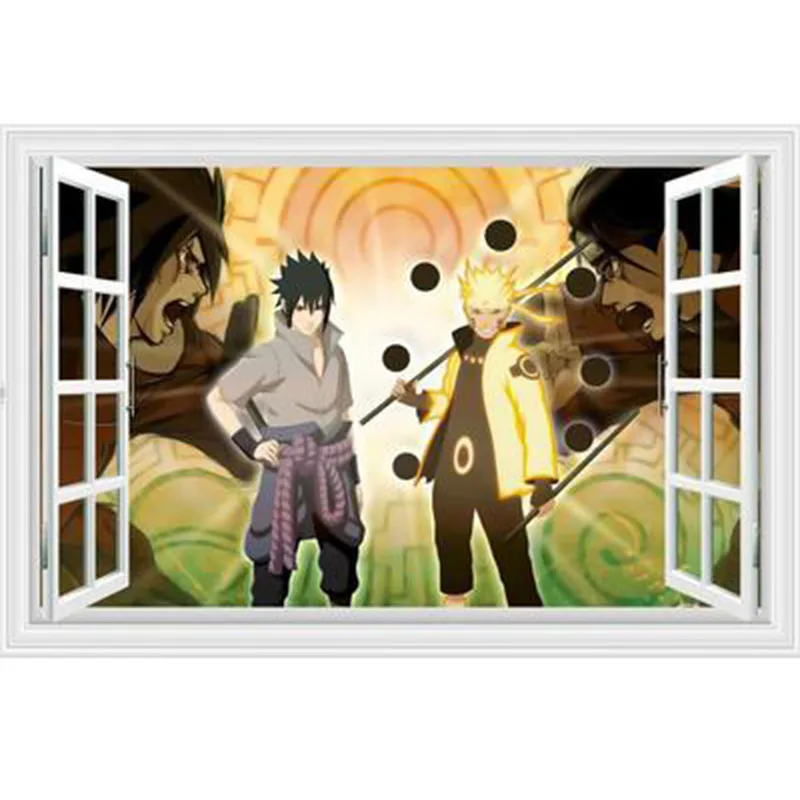 Аниме наклейка 90*60 см 3D обои с визуальным эффектом удзумаки итач Hatake Kakashi Obito Sasuke