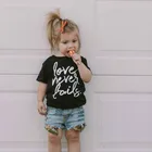 Детская винтажная рубашка с надписью на тему любви